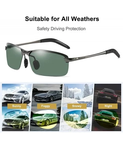 Polarized Sport Sunglasses for Men Women- Rectangular - Metal Frame - UV400 Protection - Anti Glare (Green) - C118QSCORGG $15...