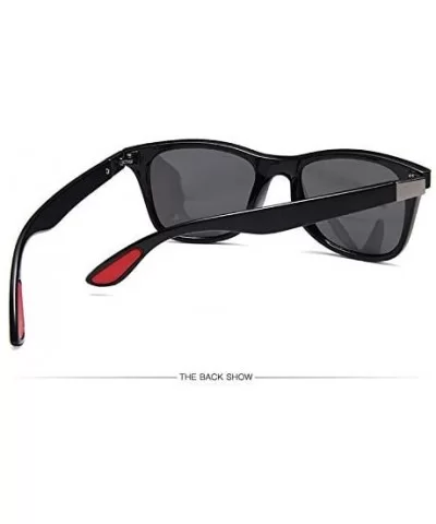 Classic Square Sunglasses Men Women Vintage Eyewear Driving Sun glasses - Matte Black/Silver - CS197LATNME $12.02 Square