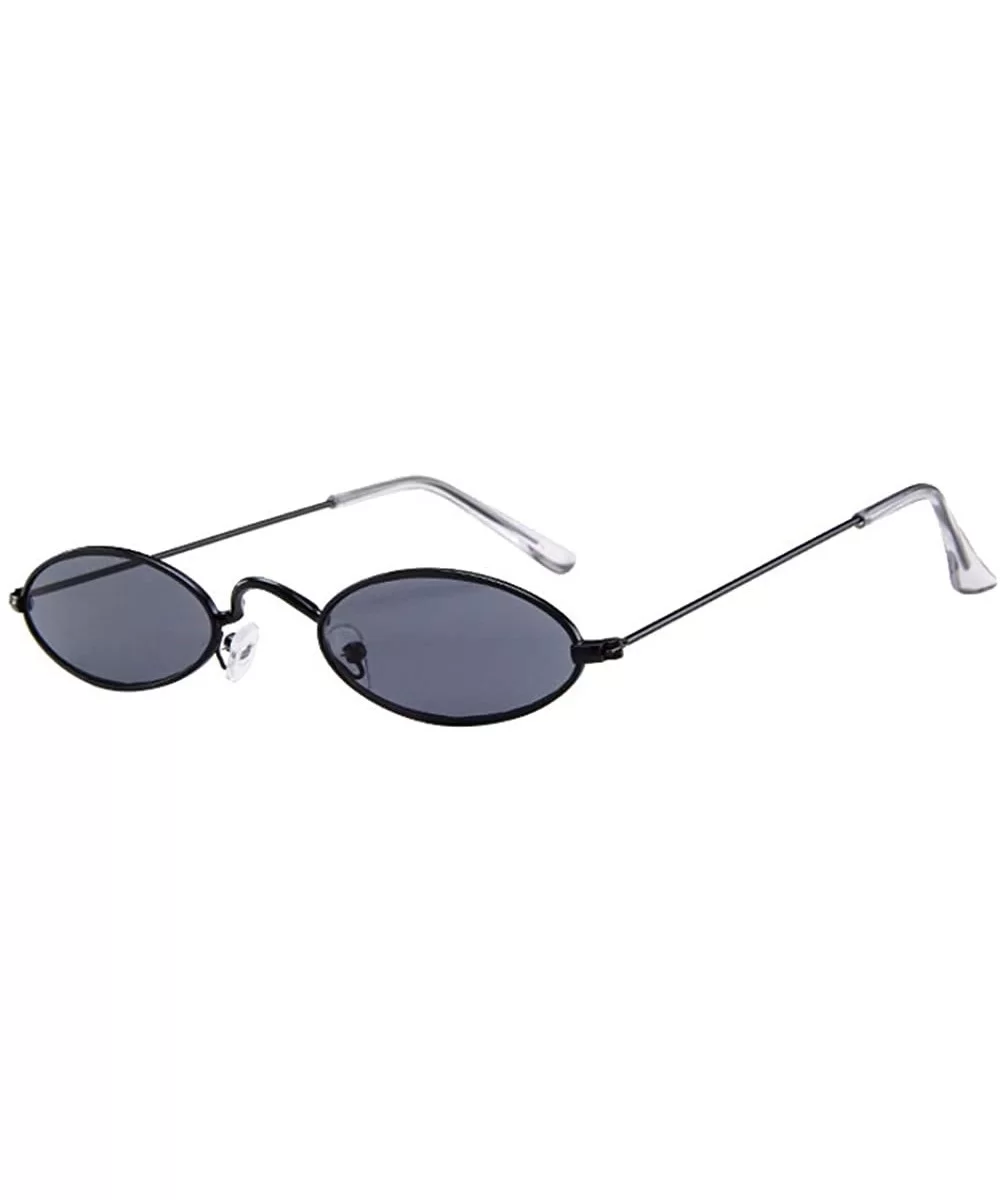 Cheap Fashion Mens Womens Retro Small Oval Sunglasses Metal Frame Shades Eyewear - Multicolor-a - CT18T74A2QH $11.66 Round