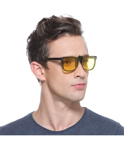 UV Blocking Polarized Sunglasses with Clip On Night Vision Lens Anti Glare - CO187O6K3QO $13.26 Wayfarer