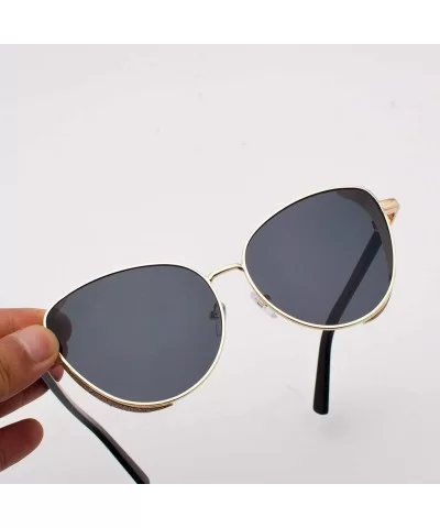 Polarized Sunglasses For Women Man Cat Sunglasses Mirrored Lens Fashion Goggle Eyewear - Gray - CR18UM808N2 $12.05 Rimless