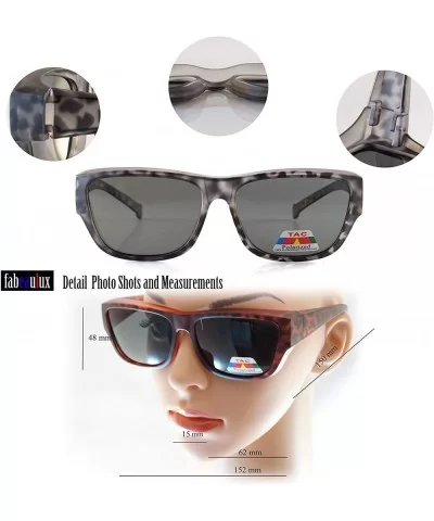 Unisex Large Polarized Matte Camo Print Fit-Over Rectangular Sunglasses P024 - Brown - C818M4EEXUZ $19.25 Rectangular