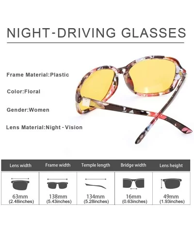 Oversized Night-Driving Glasses for Women - Anti-glare Night-Vision Polarized Yellow Lenses Relieve Eyes Strain - C718UINACIR...