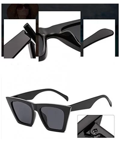 Fashion Square Cat Eye Sunglasses Women Vintage Small Cateye Trendy Sunglasses - Black - C3199ZWO7AO $15.20 Cat Eye