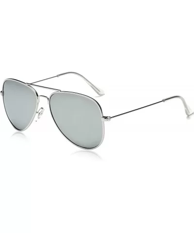 Classic Aviator Polarized Sunglasses Mirrored UV400 Lens SJ1054 - C2 Silver Frame/Silver Mirrored Lens - CL17YDMYHO0 $19.69 S...