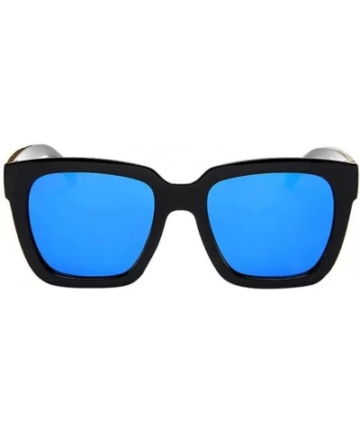 Squar Eyewear Polarized Sunglasses for Women Mirrored Lens Fashion Goggle Eyewear (Blue) - Blue - C418QACT4HT $10.69 Goggle