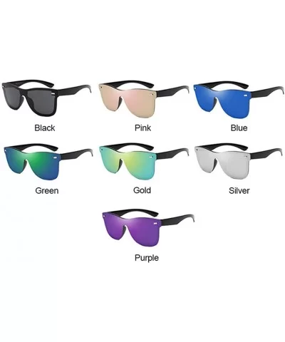 Siamese Sunglasses Men Sunglasses Colorful Retro Sun Glasses Pink Mirror Shades - Purple - C2194OK5Y69 $34.68 Rimless