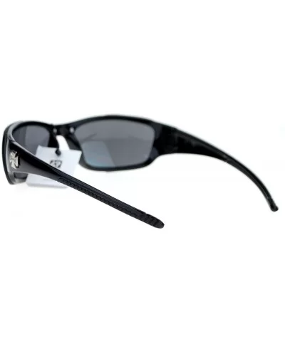 Mens Sunglasses Half Rimless Wrap Around Sports Shades - Black - CZ1221Z04FJ $14.32 Rimless