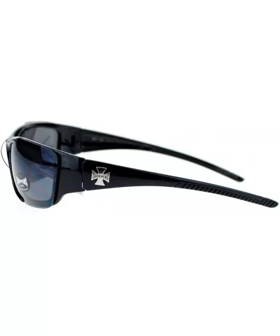 Mens Sunglasses Half Rimless Wrap Around Sports Shades - Black - CZ1221Z04FJ $14.32 Rimless