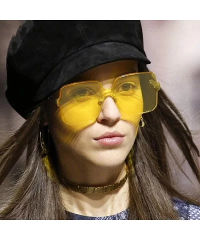 Women Sunglasses Fashion Yellow Drive Holiday Square Non-Polarized UV400 - Yellow - C218RKH2D6M $12.36 Square