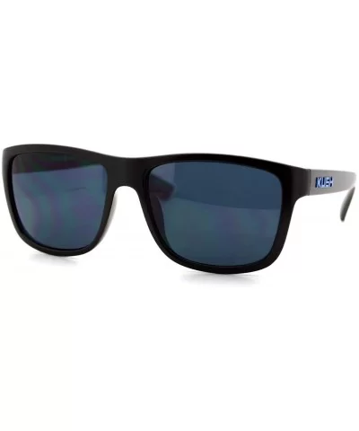 KUSH Sunglasses Square Rectangular Black Frame Unisex Dark Lens - Black Blue - CL1258TQ1YN $12.33 Rectangular