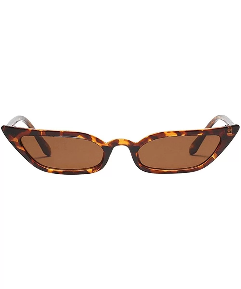 Women 1990s Fashion Vintage Slim Tiny little Sunglasses - Brown - CR18CHX2KTQ $11.80 Rimless