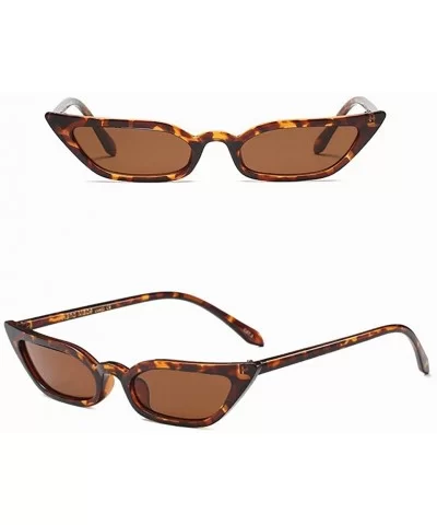 Women 1990s Fashion Vintage Slim Tiny little Sunglasses - Brown - CR18CHX2KTQ $11.80 Rimless