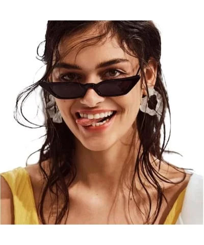 Women 1990s Fashion Vintage Slim Tiny little Sunglasses - Brown - CR18CHX2KTQ $11.80 Rimless