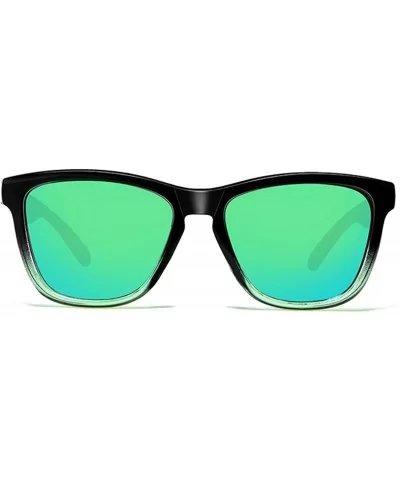 Sunglasses Polarized Female Male Full Frame Retro Design - Green Silver - CJ18NW5KOL2 $13.73 Rectangular