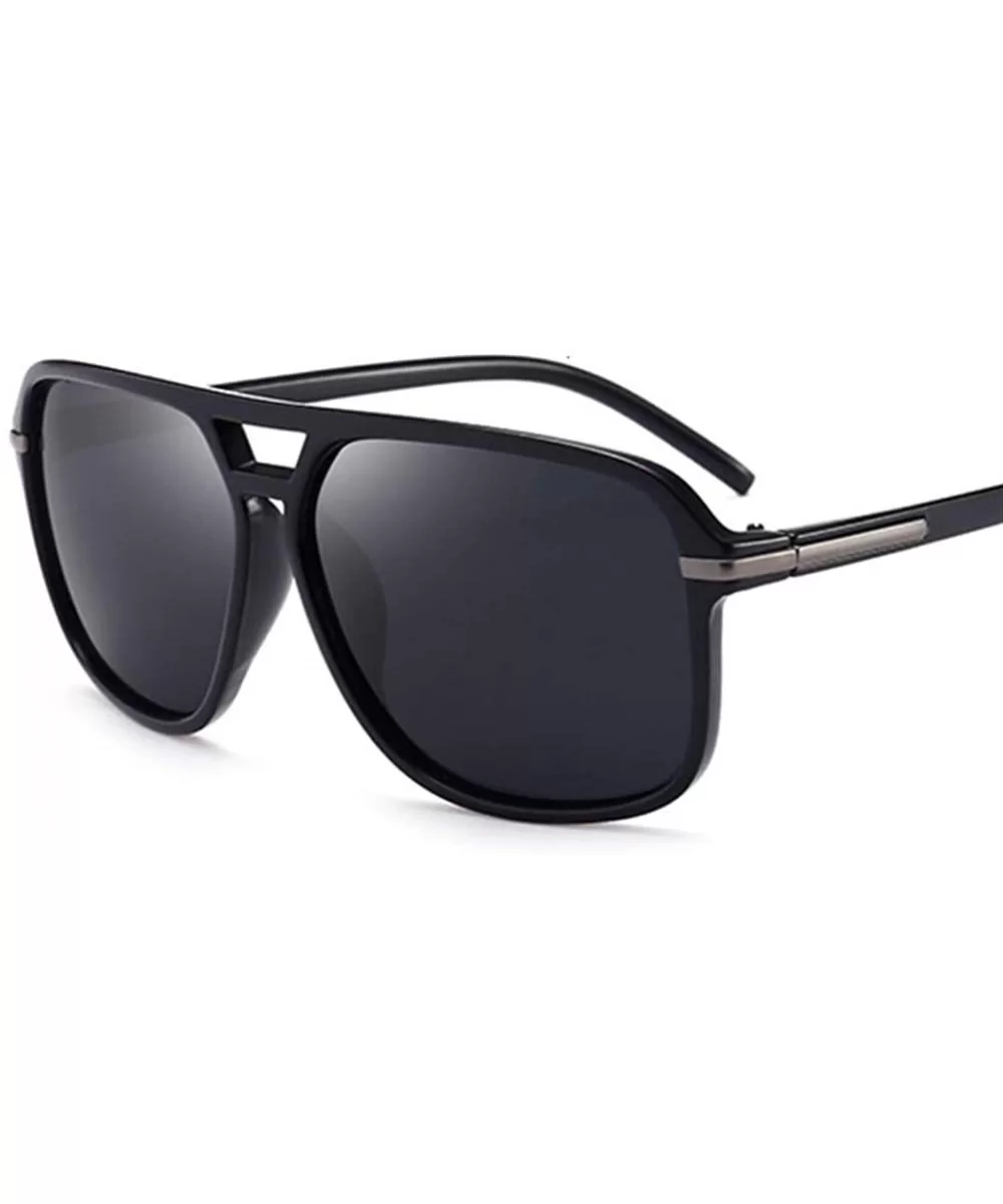 Sunglasses Polarized Vintage Anti Glare - Sand Black - C419993Y2HQ $17.07 Square