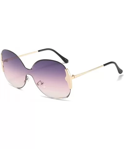 Round one-piece Sunglasses for Women Men- Versized Round Sun Glasses Female Gradient Elegant Shades - C3 - CH1992MQZGE $13.15...