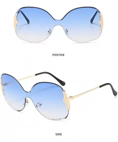 Round one-piece Sunglasses for Women Men- Versized Round Sun Glasses Female Gradient Elegant Shades - C3 - CH1992MQZGE $13.15...