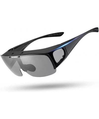 Polarized Goggles Prescription Sunglasses Protection - Black - CX18CZZ5QUW $26.37 Wrap