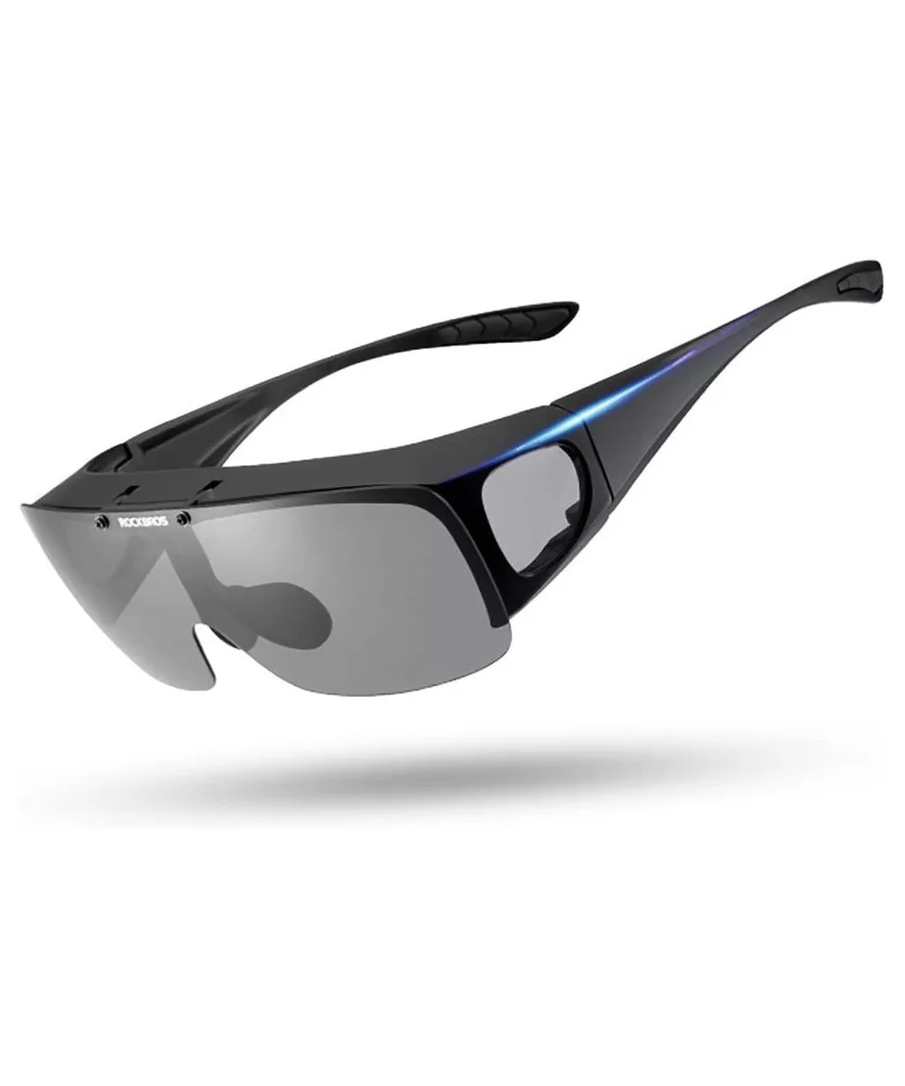 Polarized Goggles Prescription Sunglasses Protection - Black - CX18CZZ5QUW $26.37 Wrap