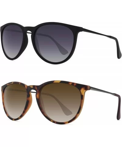 Polarized Sunglasses for Women Vintage Retro Round Mirrored Lens - CY19COMC4DE $28.08 Sport