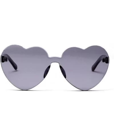 Love Heart Shape Sunglasses Women One Pieces Lens Rimless Sun Glasses For Women - Black - C218KQG0ZI3 $11.06 Rimless