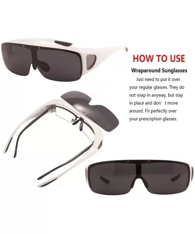 Driving Glasses Wraparounds Polarized Fitover Sunglasses - White - C419DS2DR84 $23.73 Goggle