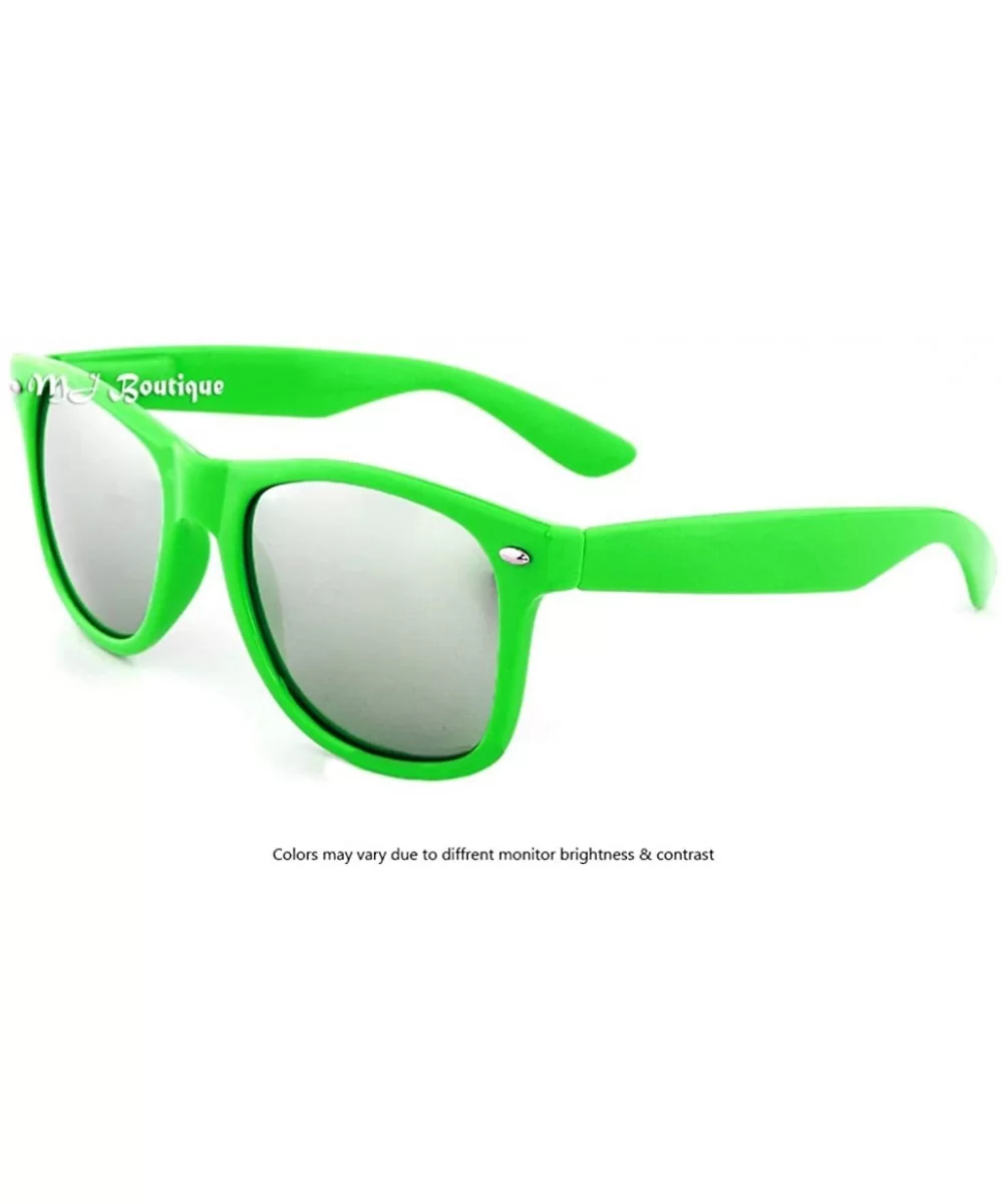 Mirror Lens Retro Vintage Classic Style Retro Classic Sunglasses Shades (Green/Mirrored - 55mm) - CY117ARZ6BF $11.57 Wayfarer