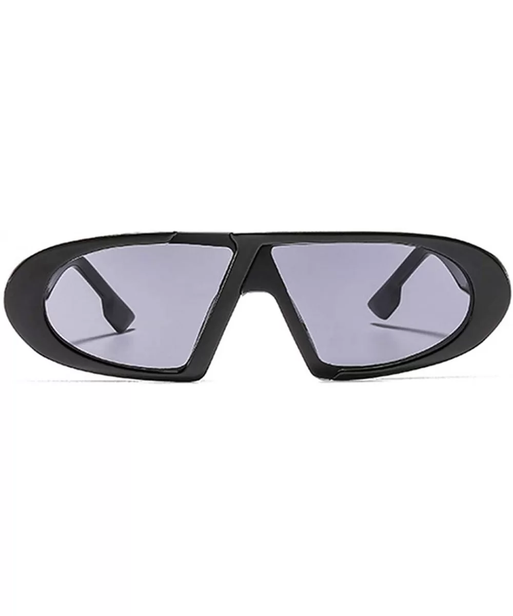 Vintage Small Oval Sunglasses Retro Trendy Plastic Frame - Black - CF194URG50N $14.51 Oval