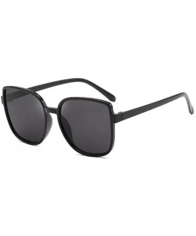 Square Sunglasses Female UV Protection Sunglasses Men Dazzling Color Film Toad Glasses (Black Black Gray) - CB190OC0OTC $8.76...