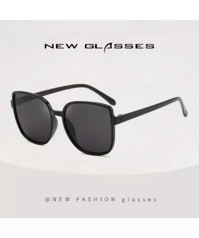 Square Sunglasses Female UV Protection Sunglasses Men Dazzling Color Film Toad Glasses (Black Black Gray) - CB190OC0OTC $8.76...