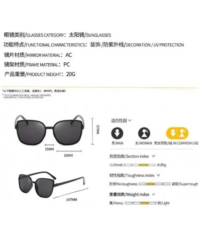 Square Sunglasses Female UV Protection Sunglasses Men Dazzling Color Film Toad Glasses (Black Black Gray) - CB190OC0OTC $8.76...