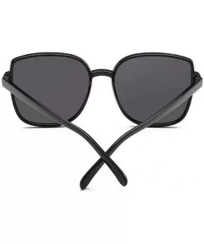 Square Sunglasses Female UV Protection Sunglasses Men Dazzling Color Film Toad Glasses (Black Black Gray) - CB190OC0OTC $8.76...