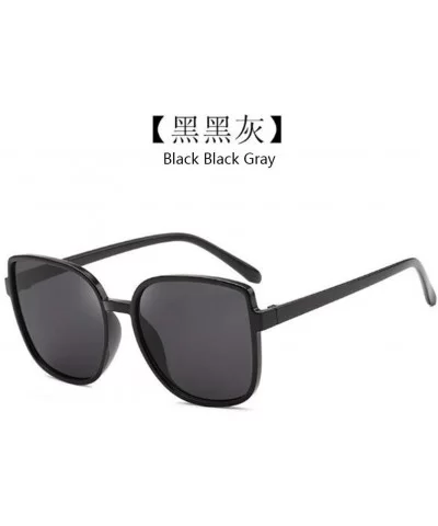 Square Sunglasses Female UV Protection Sunglasses Men Dazzling Color Film Toad Glasses (Black Black Gray) - CB190OC0OTC $8.76...