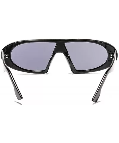 Vintage Small Oval Sunglasses Retro Trendy Plastic Frame - Black - CF194URG50N $14.51 Oval