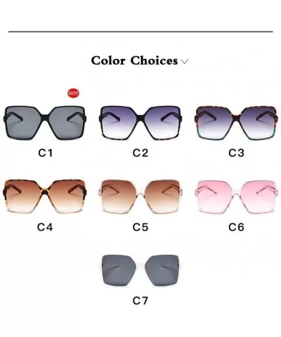 Fashion Women Oversize Sunglasses Gradient Plastic Female Sun Glasses UV400 lentes de sol Mujer (Color Pink) - CP1998KY9AX $2...