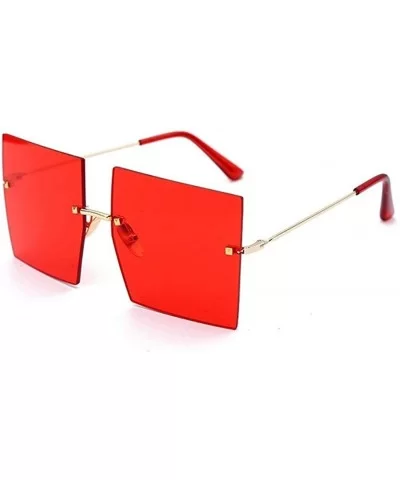 Frameless Oversized Sunglasses for Men and Women UV400 - C6 Gold Gray - CG198G8AR30 $18.23 Oversized