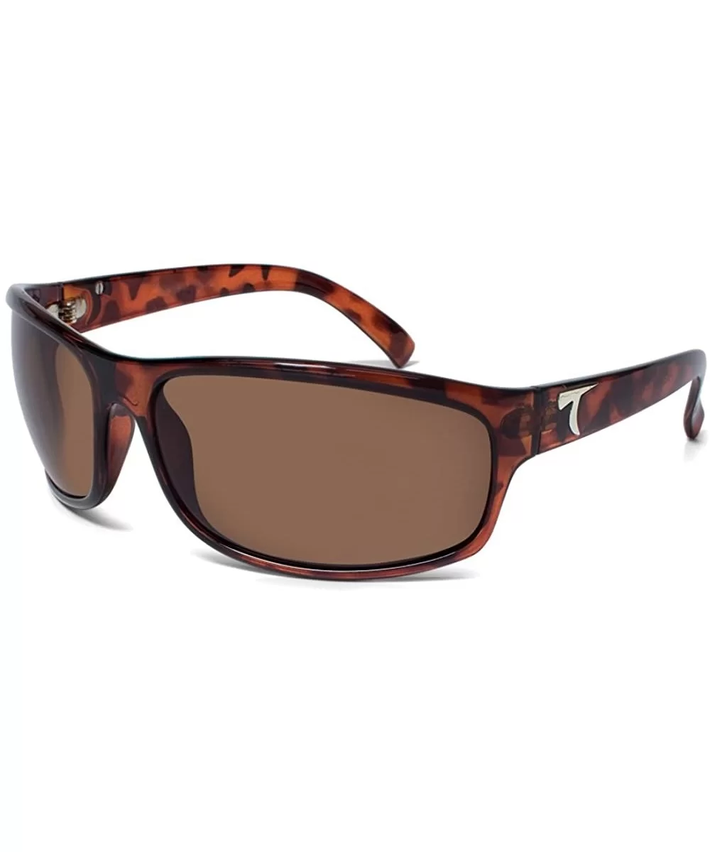 Men's Harbor Polarized Sunglasses - Tortoise Frame/Brown Lens - CG113DWW3UJ $85.88 Shield