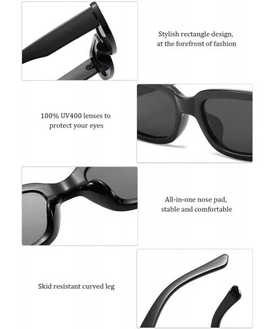 Rectangle Sunglasses for Women Retro Fashion Sunglasses UV 400 Protection Square Frame Eyewear - CX19C78Z8AH $18.08 Rectangular