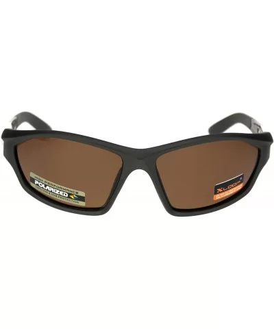 Polarized Lens Mens Xloop Sunglasses Sporty Oval Wrap Around Matted Frames - Brown (Brown) - C018A9KYEMX $17.20 Wrap