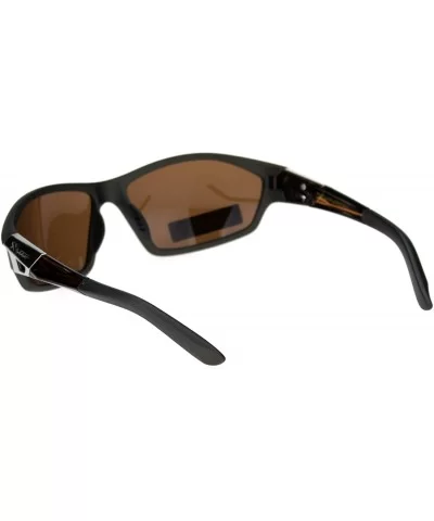 Polarized Lens Mens Xloop Sunglasses Sporty Oval Wrap Around Matted Frames - Brown (Brown) - C018A9KYEMX $17.20 Wrap