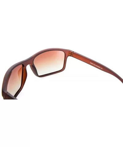 Men Polarized Sunglasses TR90 Outdoor Driving Sport Fashion Glasses - Brown Frame Gradient Brown Lens - CJ18ZCTROQR $15.57 Round