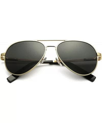 Small Polarized Aviator Sunglasses for Adult Small Face and Junior-52mm - Gold Frame/Black Lens - C0193S3O6ZN $28.39 Aviator