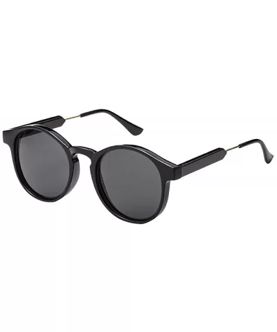 fashion sunglasses unisex metal frame sunglasses uv400 protection sunglasses - Black/Black - CN12N5J8TTB $11.74 Oval