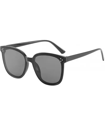 Women's Lightweight Oversized Fashion Sunglasses - Mirrored Polarized Lens - Black - C418RDQYYGW $9.59 Round