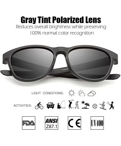 Round Sunglasses Women Polarized Protection - Black / Gray - C918OWHL78S $17.40 Round