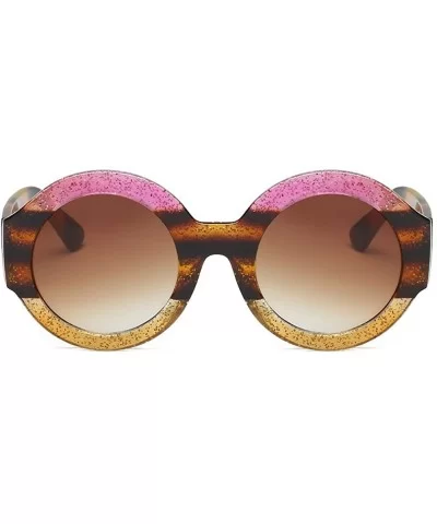 Oversized Sun Glasses- Two-Tone Sunglasses for Women S1045-6 - S1046-c4 - C218EMUXDT6 $25.37 Round