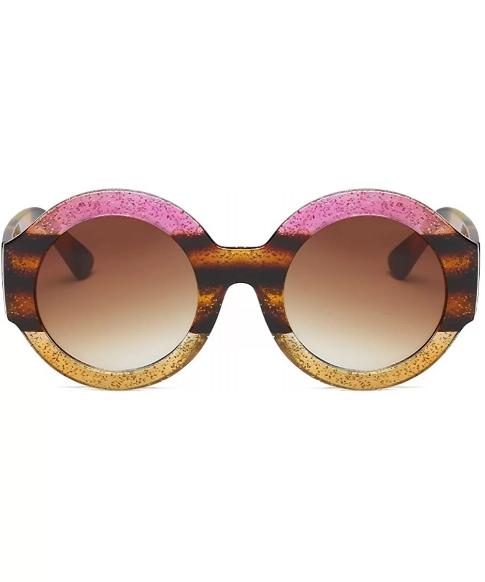 Oversized Sun Glasses- Two-Tone Sunglasses for Women S1045-6 - S1046-c4 - C218EMUXDT6 $25.37 Round