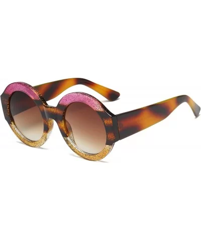 Oversized Sun Glasses- Two-Tone Sunglasses for Women S1045-6 - S1046-c4 - C218EMUXDT6 $25.37 Round