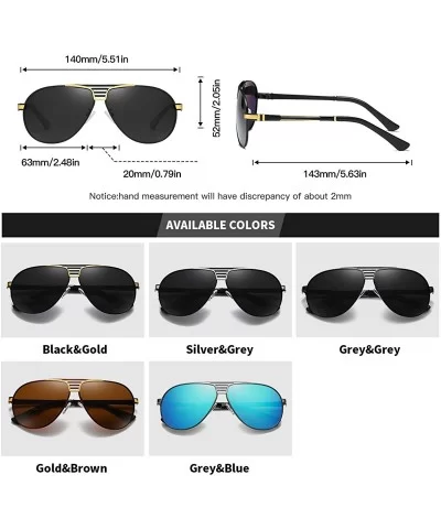 Men Polarized Sunglasses Vintage Aviator Driving UV400 Protection 90090 - Grey Blue - CM18XMTZCE0 $23.62 Aviator